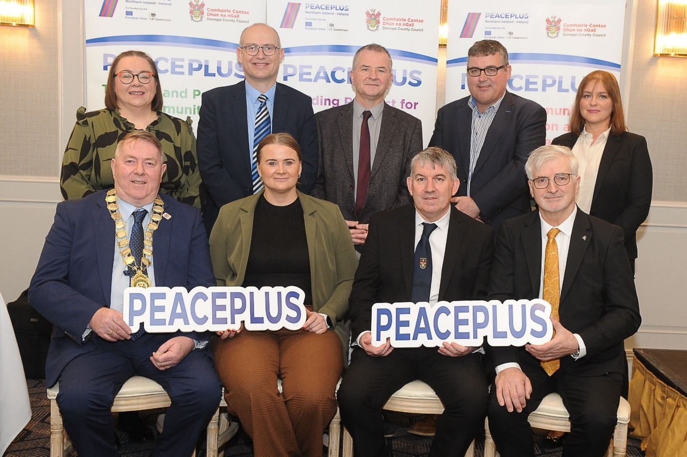 Council Staff, Elected Members and Dignatories pictured at the launch of the PEACEPLUS Action Plan