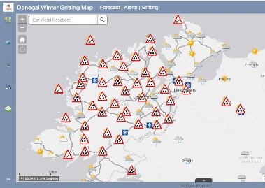 Donegal Road Gritting Map